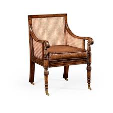 Jonathan Charles Home Caned Bergere Chair Walnut In Medium Antique Chestnut Leather 492269 Free Shipping Walnut Chair Walnut Dining Chair Rattan Armchair