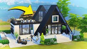 How To A Frame Roof House The Sims 4 Tutorial Sims House Design Sims 4 House Building Sims 4 House Plans