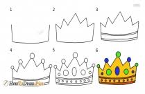 Add small circles at the top of each triangle. How Do You Draw A Crown Step By Step Howtodraw Pics