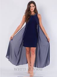 Odette Dress A Gorgeous Navy Dress By Mr K A Cocktail Jersey Dress Witha Flowy Chiffon Overlay And Embe Chiffon Cocktail Dress Evening Dresses Cocktail Dress