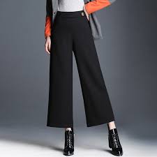 New womens half elasticated waist trousers ladies pocket casual pants size. China Casual Wide Leg Pants Women Fashion Loose High Waist Pants China Pants Women Ladies And Design Ladies Pants Price