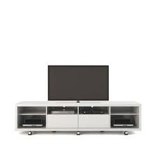 Next, this floating entertainment center product is fully assembled; Manhattan Comfort Cabrini Tv Stand And Floating Wall Tv Panel 2 2 With Led Lights 85 8 In X 73 In Gloss White 2 1538482352 Rona
