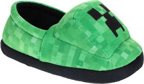 Minecraft - Brandclub - Minecraft Slippers for Kids, Slip-On Creeper  Novelty Slipper, Green, Big Kid 56