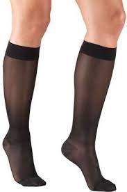 Truform Women S Sheer Compression Stockings 15 20 Mmhg Knee High Black Large Walmart Com Compression Stockings Lady Stockings Support Stockings