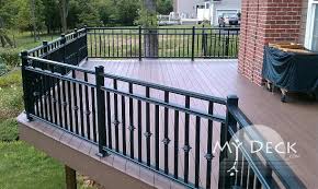 Black Aluminum Deck Railing Ideas Black Aluminum Rails And Azek Acacia Decking Aluminum Railing Deck Deck Railings Metal Deck Railing