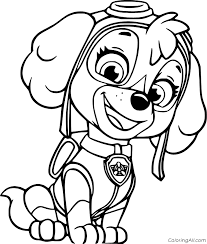 Skye from paw patrol coloring page. Beautiful Skye From Paw Patrol Coloring Page Coloringall
