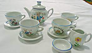 Vintage Children S Tea Set China 12 Piece Farm Scene Etsy Childrens Tea Sets Kids Tea Set Tea Set
