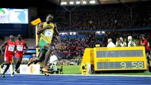 His current world record run stands at a bewildering 9.58 seconds. Bolt Blitzes To New 100m World Record In Berlin The Local