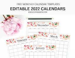 Get editable & printable 2022 monthly calendar template in pdf, excel & word doc format. Free Fully Editable 2022 Calendar Template In Word