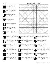 Dividing Polynomials Color Worksheet Math Practices Worksheets Elementary Math