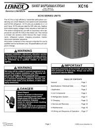 We've covered cost factors related to the basic top lennox air conditioners are extremely efficient. Lennox Xc16 024 Unit Information Pdf Download Manualslib