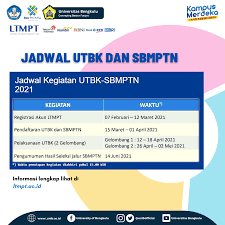 Utbk 2021 dapat diikuti oleh siswa lulusan tahun 2019, 2020, dan 2021 dari pendidikan menengah (sma/ma/smk dan sederajat), serta lulusan paket c tahun 2019, 2020, dan 2021 dengan umur. Jadwal Utbk Dan Sbmptn 2021 Universitas Bengkulu