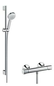 See more ideas about hansgrohe, shower systems, shower. Hansgrohe Shower Combination Crometta 100 Shower System For Exposed Installation Vario With Ecostat Universal Thermostat And Shower Bar 90 Cm 27031400