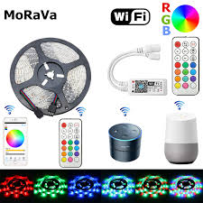 Led Lighting Strip 5m 10m 15m Wifi Led Diode Tape 30m Control Distance Works With Ios Android Alexa Google Assistant For Home Led Strips Aliexpress