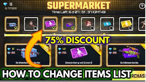Every single garena free fire new update detailed. Free Fire 75 Discount How To Change Items List In Supermarket Mg More Youtube