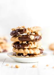 Chocolate Dipped Peanut Butter Cookies Recipe Cookie Recipes Chewy Peanut Butter Cookies Breakfast Bars Recipe