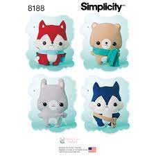 Simplicity 8188 Stuffed Animals Animal Sewing Patterns Sewing Stuffed Animals Stuffed Animal Patterns