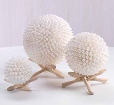 Shell Ball With Driftwood Stand Ocean Home Decor Shell Crafts Diy Diy Beach Decor