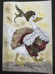 Another page in The Quackling by Wendy Edelson and Aaron Shephard done with  Evazar pencils and distressed ink : r/Coloring