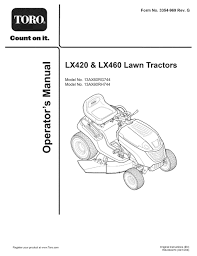 We are your partner for toro spare parts. Toro 13ax60rg744 Operator S Manual Pdf Download Manualslib