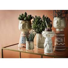 Pot De Fleur Visage Face Gres Taille Taille Unique Tendance Deco Fleurs En Ceramique Petit Vases
