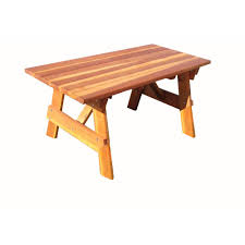 Outdoor 1905 Super Deck Finished 4 Ft Redwood Picnic Table Ptab 4sc1905 The Home Depot Picnic Table Deck Finishes Picnic