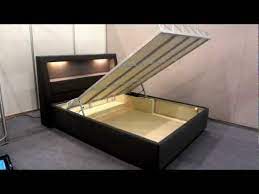 Stylish appearance with vintage headboard and. Storage Bed Frame Motorized Lift Full Automatic Mor Lale Mobilya Istanbul Turkey Youtube Bed Frame With Storage Ikea Bed Frames Queen Bed Frame