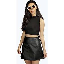 Black A Line Skirt Mini Boohoo Luna Leather Look A Line Mini Skirt 12 Liked On Polyvore Featuring Skirts Mini Skirts Black F Leather A Line Skirt A Line Mini Skirt Mini Skirts