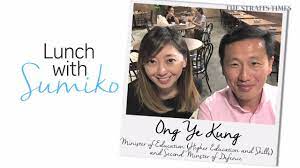 Transport minister ong ye kung on thursday (oct 15) apologised to train commuters for the inconvenience caused the previous. Lunch With Sumiko Ong Ye Kung On New Ministers Collective Ambition For Singapore Singapore News Top Stories The Straits Times