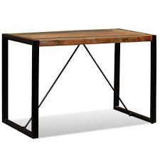 Table à manger rectangulaire table de cuisine design industriel pieds en métal noir noyer, 120 x 70 x 75,5 cm. Table Cuisine Style Industriel 6 Places Achat Vente Pas Cher
