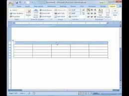 Word 2007 Tutorial 10 Working With Tables Word 2007 Words Tutorial