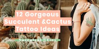 Small cactus with pot tattoo on bicep. 12 Gorgeous Succulent Cactus Tattoo Ideas Succulent City