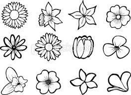 Different kinds of flowers drawing. Variety Of Different Flowers Including Also Available In Full Color Flower Line Drawings Simple Flower Drawing Line Art