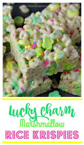 Lucky Charm Marshmallow Rice Krispies For St Patrick S Day Celebrating Stpatricks Green Holid In 2020 Krispie Treats Recipe Crispy Treats Lucky Charms Marshmallows