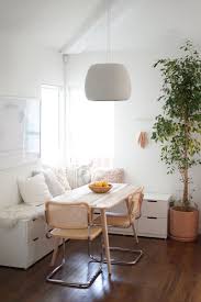 Ikea Nordli Dressers Mounted To Walls With Custom Corner Piece Built In Dining Room Small Dining Room Bench Decorating Small Spaces