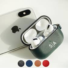 Custom Airpods Pro Leather Case With Side Keychain Strap In 2020 Leather Leather Case Personalized Leather