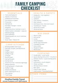 Family Camping Checklist In 2020 Camping Checklist Family Road Trip With Kids Family Camping