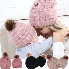 Baby toddler winter beanie warm hat hooded scarf earflap knitted cap girls boys. 2pcs Women Mom Kids Knitted Wool Hat Baby Winter Warm Cap Pompom Bobble Beanie Hats Walmart Canada