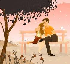 Couple On Bench Cartoon Illustration Via Www Facebook Com Gleamofdreams Cartoon Illustration Pictures Of Love Couple Couple Pictures