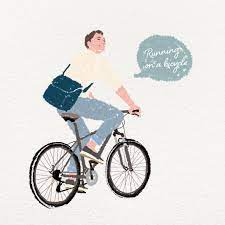 自転車に乗る男性 イラスト イラスト 手書き 自転車