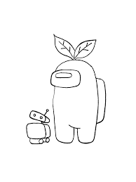 Among us coloring pages astronaut with a pet hat. Among Us Coloring Pages Download And Print Among Us Coloring Pages