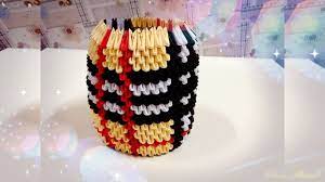 How To Make 3d Origami Pen Holder 21 Origami Sanat Ve Elisleri Sanat