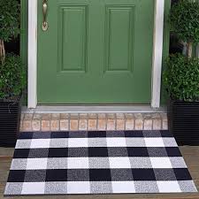 Black And White Buffalo Check Rug Outdoor Amazon Com Cotton Buffalo Check Rugs Front Porch Rug Doormat 2 X 3 Plaid Rug Outdoor Buffalo Checkered Throw Rug Black And Whi Porch Rug Plaid Rug Door Mat
