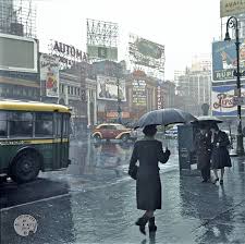 Shorpy Historic Picture Archive Rainy Day People Colorized 1943 High Resolution Photo Rainy Day Rainy City Aesthetic