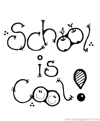 Each of the free coloring pages features school themed pictures to color such as school bus, school building, reading nook, teacher at a blackboard, school backpack, and more. School Is Cool Coloring Page For Kids Free Alphabets Printable Coloring Pages Online For Kids Coloringpages101 Com Coloring Pages For Kids