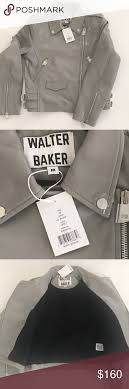 Walter Baker Liz Leather Moto Jacket M Grey In 2020 Leather Moto Jacket Moto Jacket Leather Moto