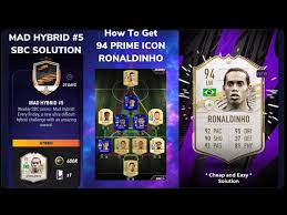Sigue toda la actualidad, noticias, calendario y resultados de los partidos de la euro 2021 en marca.com. Mad Hybrid 5 Sbc Solution Easiest Way To Do It 94 Ronaldinho Madfut 21 Youtube