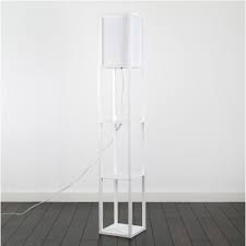 Expresso etagere shelf floor lamp with drawer. Struttura Wooden Shelves Floor Lamp White Finish Tc Shade Ledlam Lighting