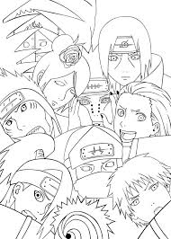 Akatsuki Team Coloring Pages For Kids G3j Printable Naruto Coloring Pages For Kids Naruto E Sasuke Desenho Desenhos Para Colorir Naruto Naruto Desenho