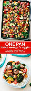 One Pan Healthy Italian Sausage Veggies Chelsea S Messy Apron Healthy Italian Healthy Meal Prep Easy Healthy Dinners